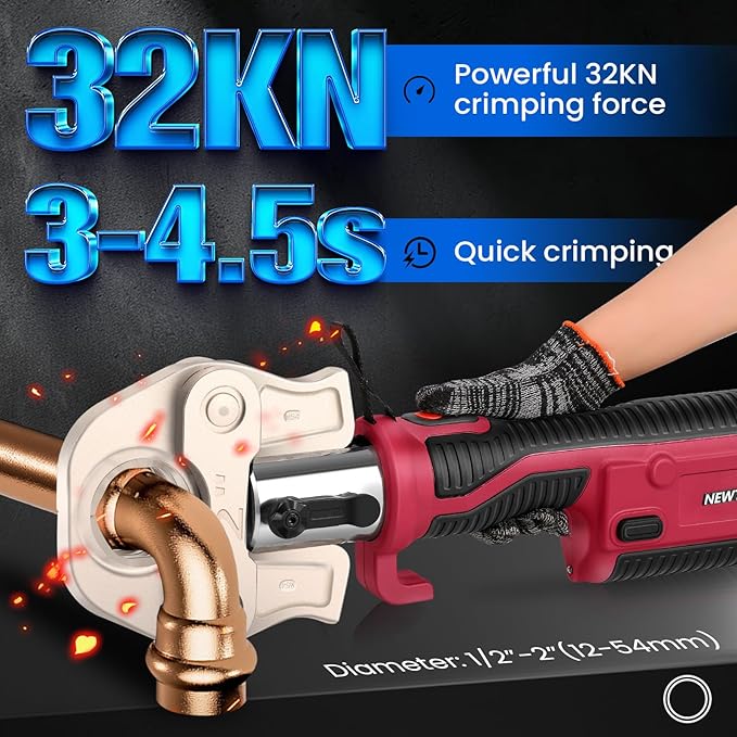 Battery hydraulic press for pipes