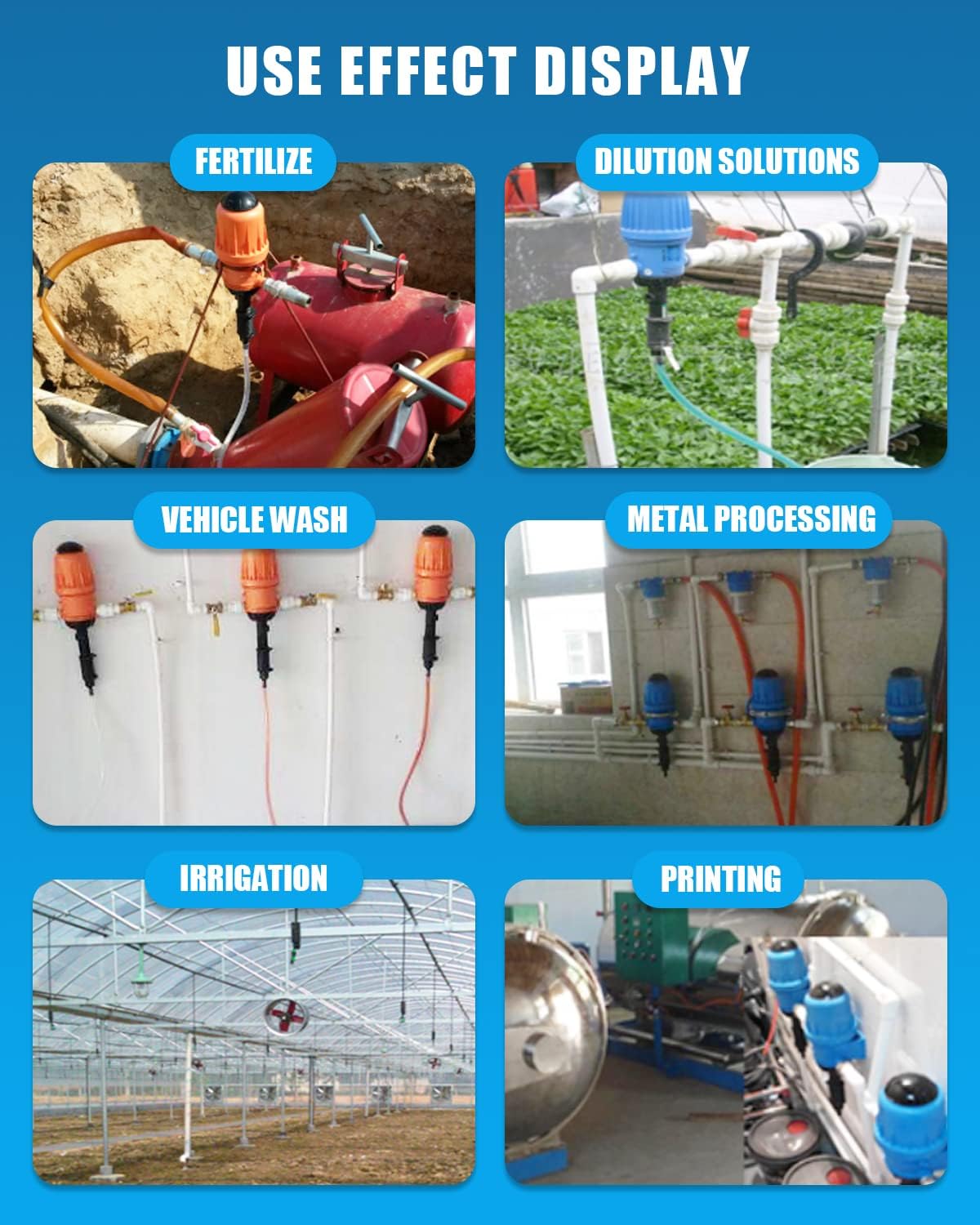 NEWTRY 1%–10% Water-Powered Fertilizer Injector (3/4" NPT)